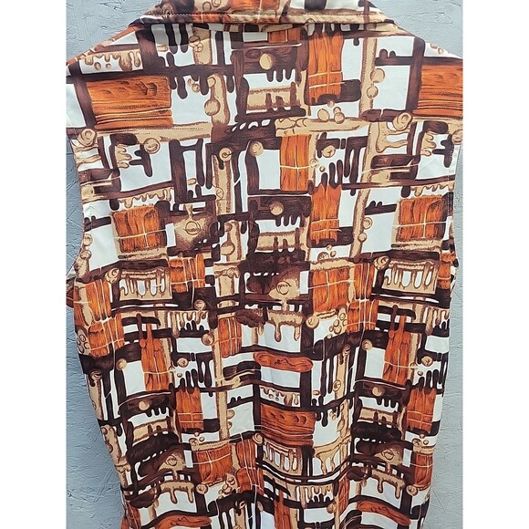 Vintage Mod Tank Top Psychedelic Sleeveless Retro 60s Sz 44 - Picture 9 of 12